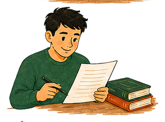 A CodedByHumans graduate reading a student's brief on paper